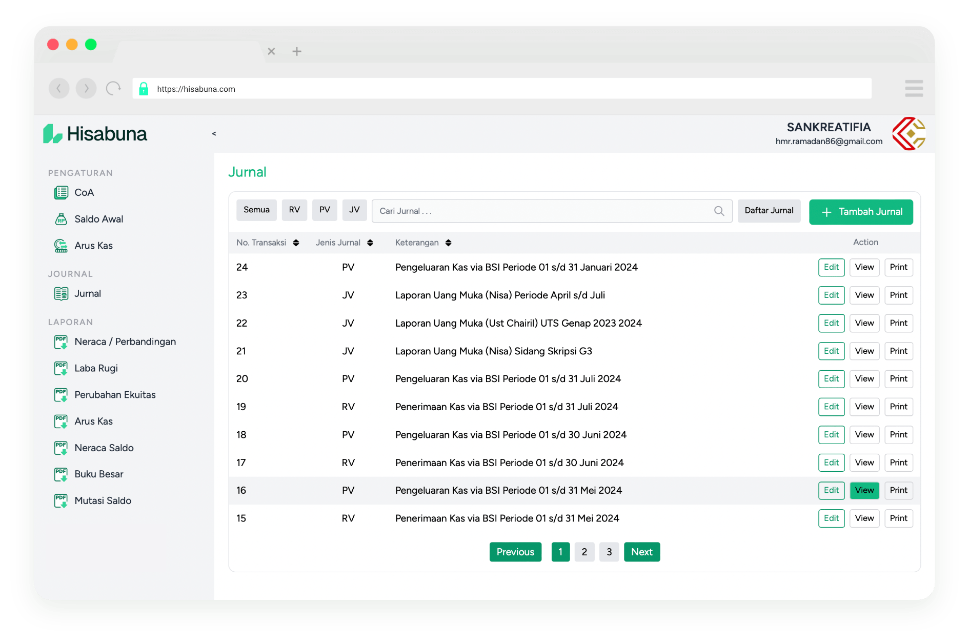 Preview of Hisabuna App